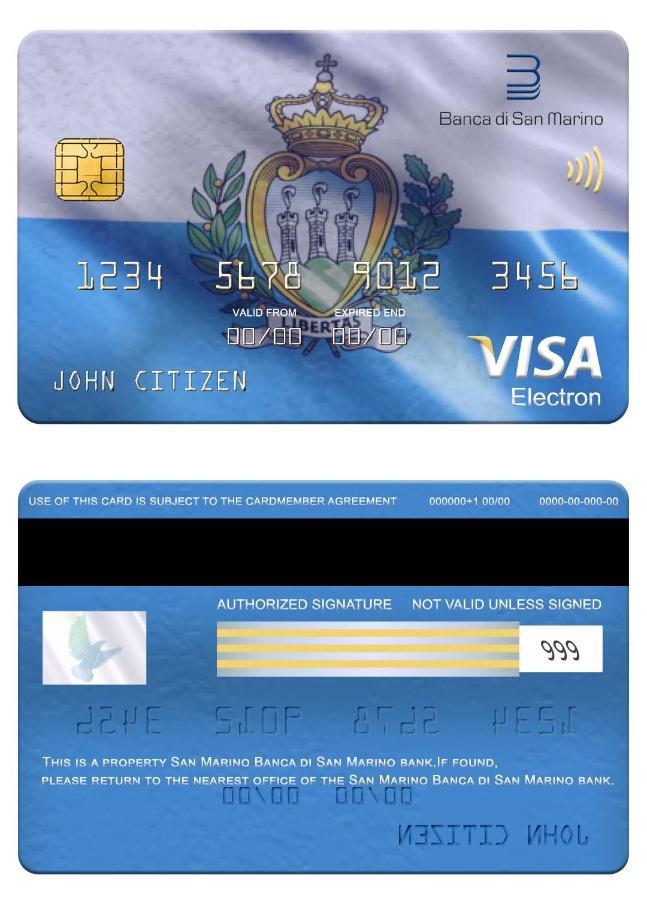 San Marino Banca di San Marino bank visa electron card
